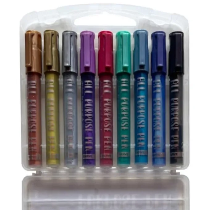 Allround tusjer - Metallic, 9 stk.