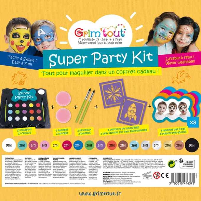 Ansiktsfarge - Super Party Kit