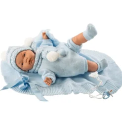 Babydukke - Lyseblå klær, 38 cm