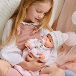 Babydukke - Rosa klær, 38 cm