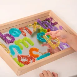 Bokstaver med glitter, 26 stk