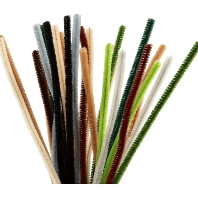 Chenille Ø6 mm. - Natur, 25 stk