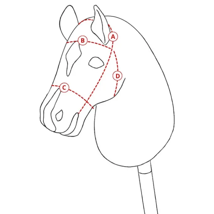 Cheval Roi tilbehør - Tøyle, svart/sølv rhinsten