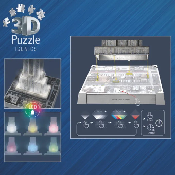 3D LED-puslespill med 216 brikker - Empire State
