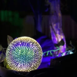 3D glasslampe m. LED lys