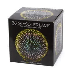 3D glasslampe m. LED lys
