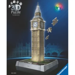 3D LED-puslespill med 216 brikker - Big Ben