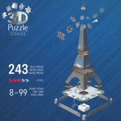 3D LED-puslespill med 216 brikker - Eiffeltårnet