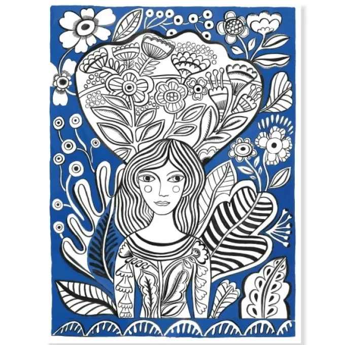 Fargeleggingsplakater - Blomster, 3 stk