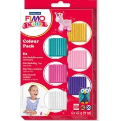 FIMO leire 42 gr. - Blandet, 6 stk