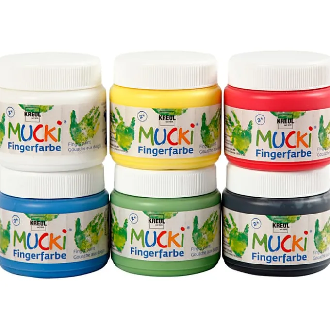 Fingermaling 150 ml. - Basisfarger, 6 stk