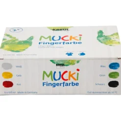 Fingermaling 150 ml. - Basisfarger, 6 stk