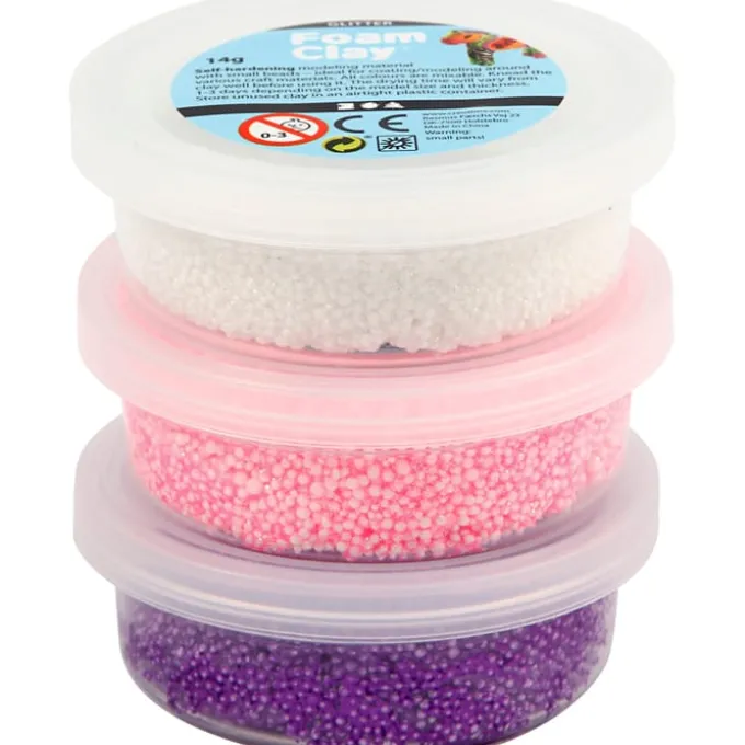 Foam Clay 3 x 14 gr. - Glitter/Metallic rosa