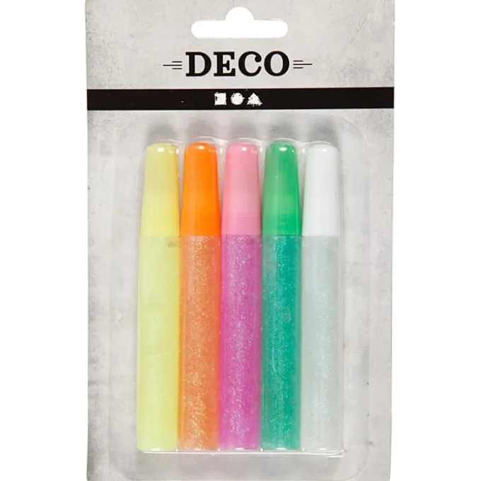 Glitterlim 10 ml. - Pastellfarger, 5 stk