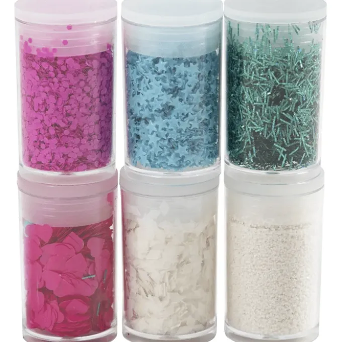 Glitter & paljetter – Pastell, 6 x 7 ml