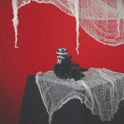 Halloweenpynt - revnet stoff - Hvitt (55 x 350 cm)