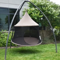Hengehus med netting på sidene Ø150 cm - Brun