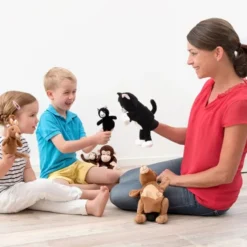 Hånd- & fingerdukke - Kattemamma med kattunge