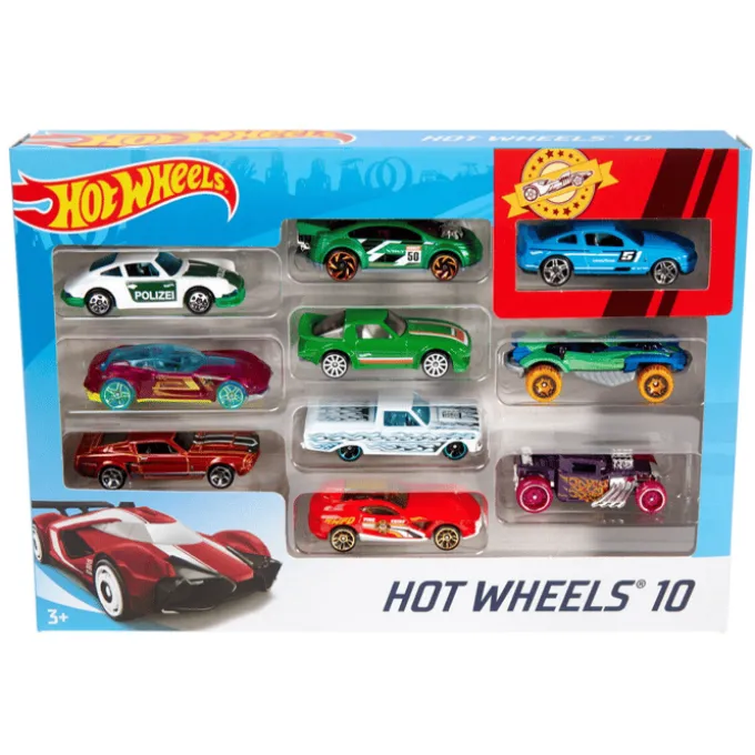 Hot Wheels-biler (assortert), 10 deler