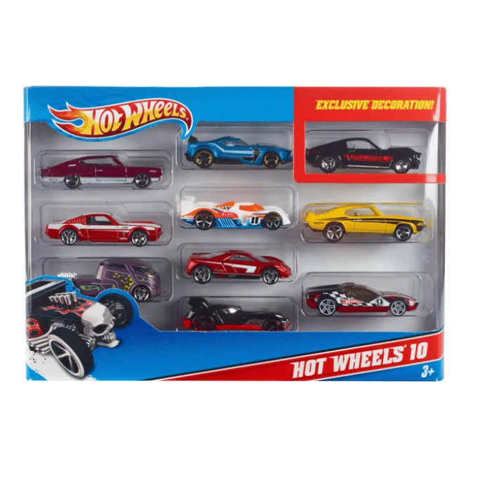 Hot Wheels-biler (assortert), 10 deler