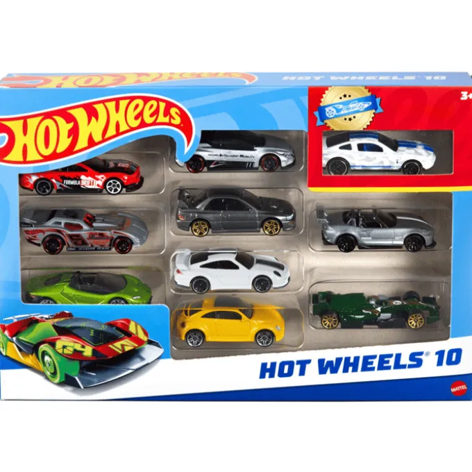 Hot Wheels-biler (assortert), 10 deler