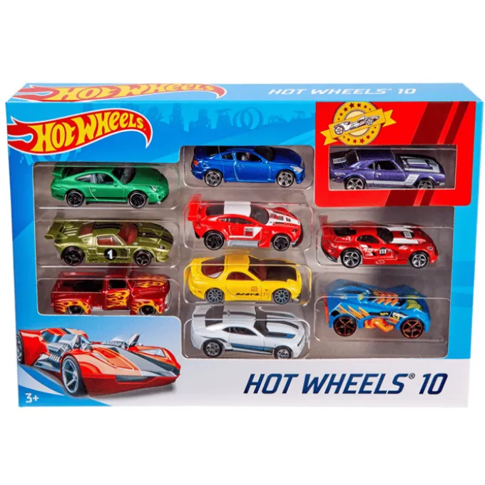 Hot Wheels-biler (assortert), 10 deler