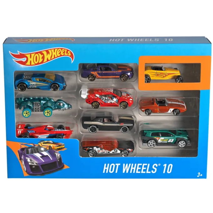 Hot Wheels-biler (assortert), 10 deler