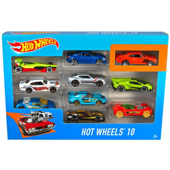 Hot Wheels-biler (assortert), 10 deler