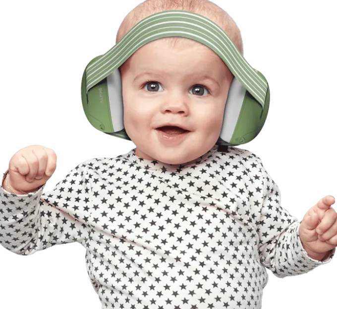 Hørselsvern Muffy Baby 1-3 år - Grønn
