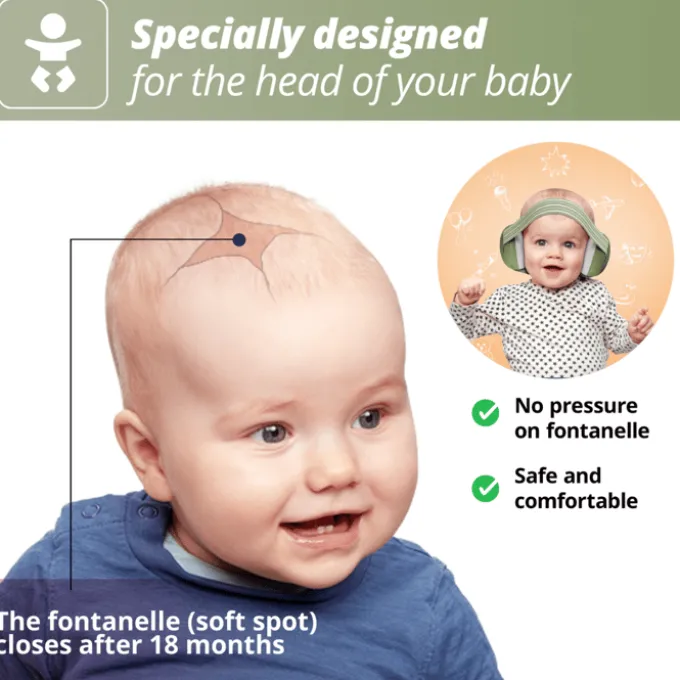 Hørselsvern Muffy Baby 1-3 år - Grønn