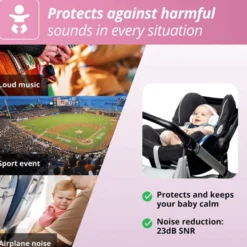 Hørselsvern Muffy Baby 1-3 år - Rosa