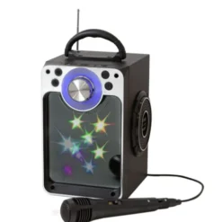 Karaokemaskin m. bluetooth + lys - Sort