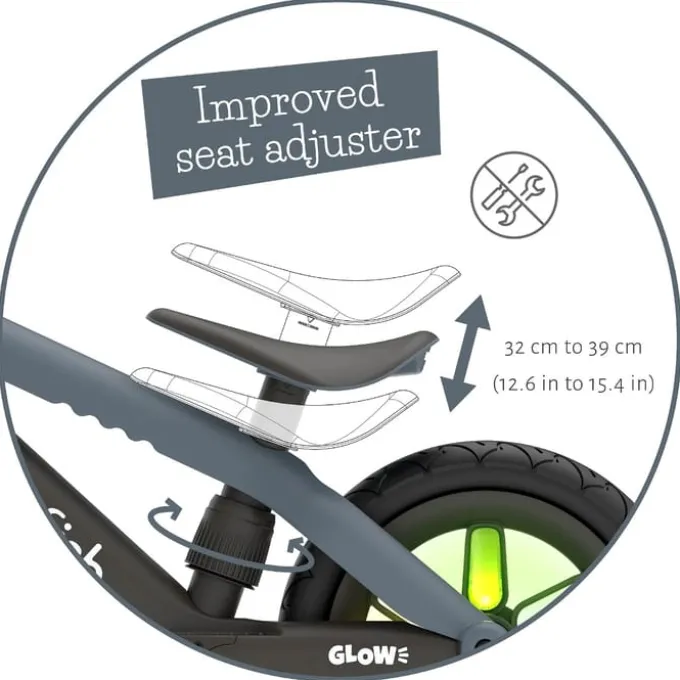Løpesykkel BMXie GLOW - Antracit (2-5 år)