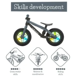 Løpesykkel BMXie GLOW - Antracit (2-5 år)