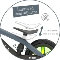 Løpesykkel BMXie GLOW - Antracit (2-5 år)