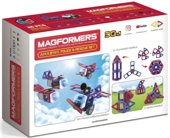 Magformers 26 stk - Politi og brannvesen