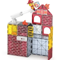Magna-Tiles | Brannstasjon m. lyd og lys, 50 deler