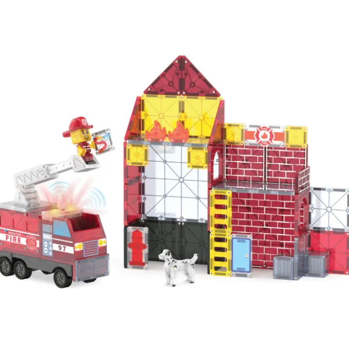 Magna-Tiles | Brannstasjon m. lyd og lys, 50 deler