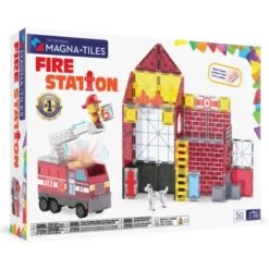 Magna-Tiles | Brannstasjon m. lyd og lys, 50 deler