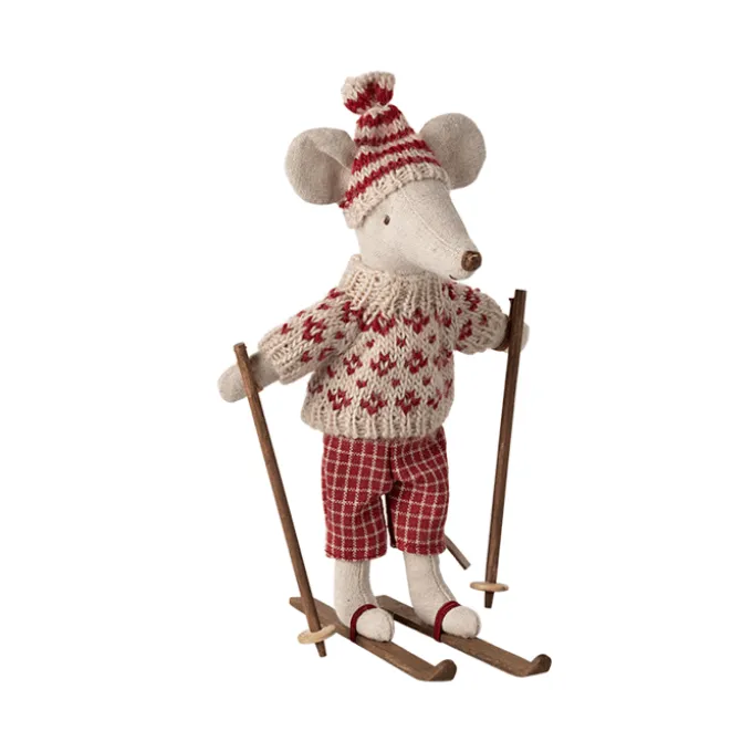 Maileg vintermus mor - På ski