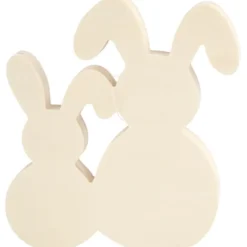 Mal påskeharer i tre - B: 16 cm.