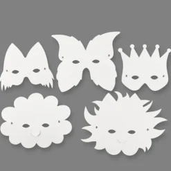 Masker i papp, 5 stk
