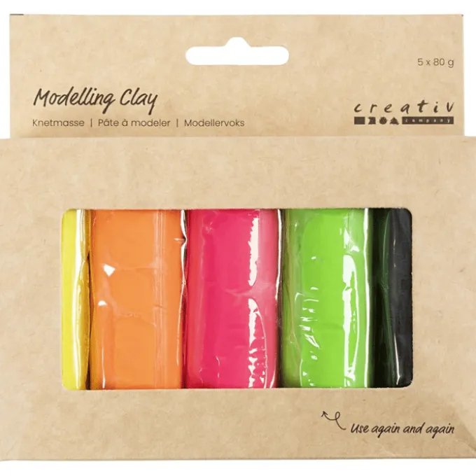 Modellervoks Soft Clay - Neonfarger, 400 gr.