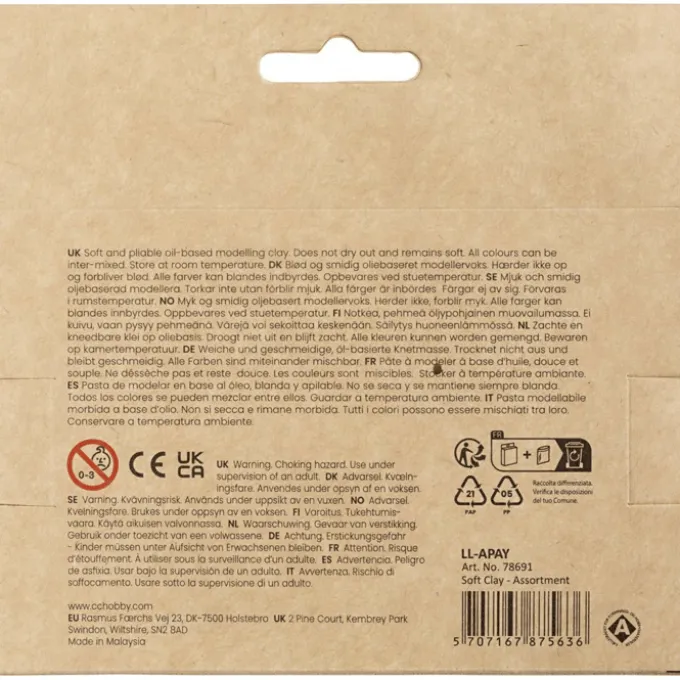 Modellervoks Soft Clay - Neonfarger, 400 gr.