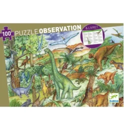 Observasjonspuslespill m. 100 brikker - Dinosaur