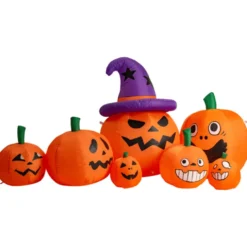 Oppblåsbare Halloween-gresskar med lys, 210 cm