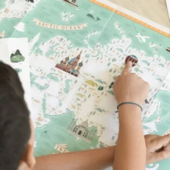 Oppdagelsesplakat med klistremerker - Jorden rundt