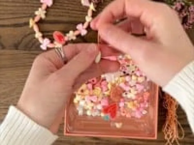 Plastperler - Hjerter, 285 stk