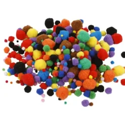 Pomponger (ass. farger), 42 gr.