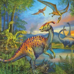Puslespill med 3 x 49 brikker - Dinosaurer
